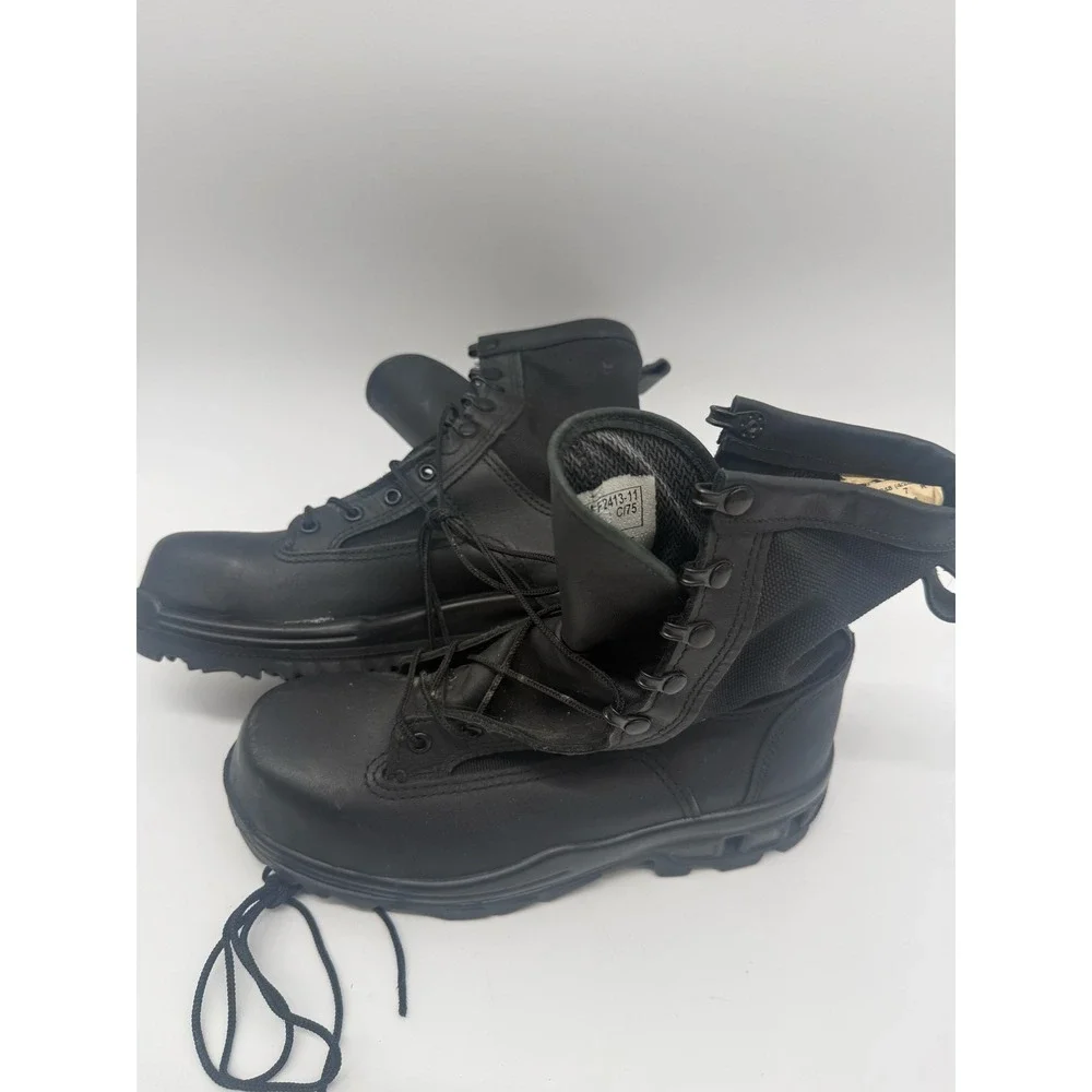 Bates Men Gore-Tex Sz 7R Waterproof Safety Toe Vibram Military Combat Boots Blck